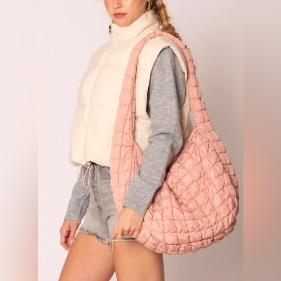 Do Everything in Love Quilted Hobo Bag in Olive Green - Picture 8 of 8